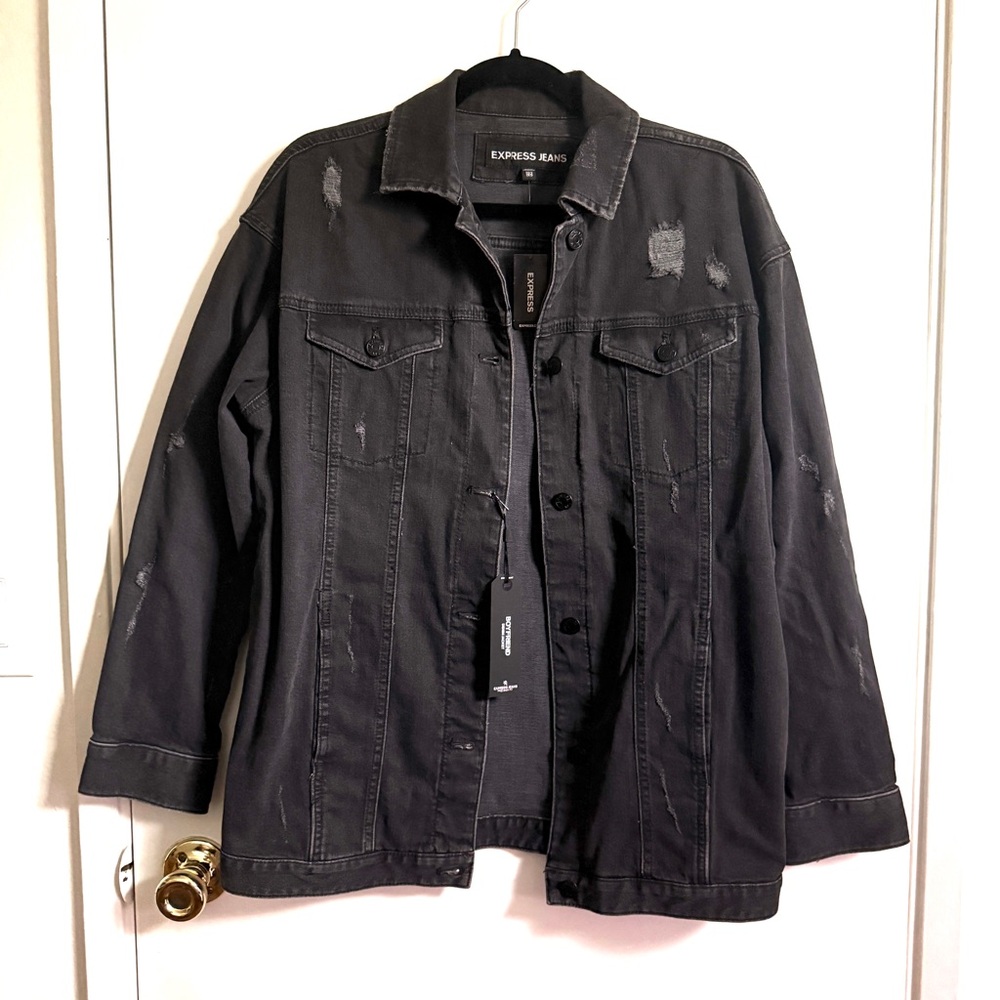Express Jeans Distressed Boyfriend Jacket